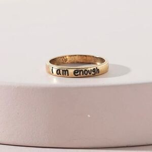 💍 “i am enough” Engraved, Hammered Ring - OS